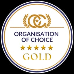 Organisation of Choice Gold certification badge